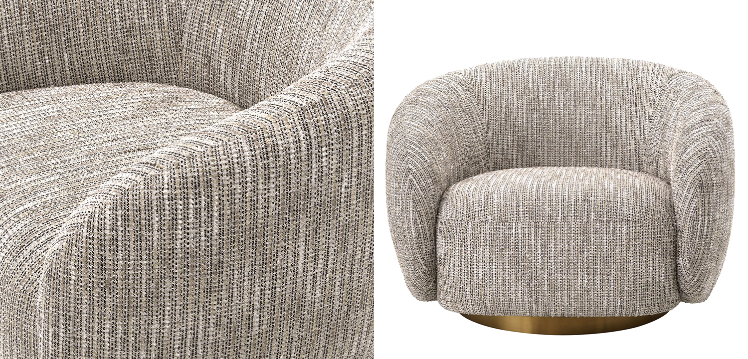 Кресло Eichholtz Swivel Chair Brice Mademoiselle Beige - фото