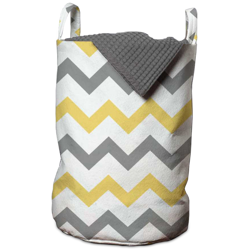 Корзина Mustard and Gray Chevron Basket Горчичный Серый Белый в Ульяновске | Loft Concept 