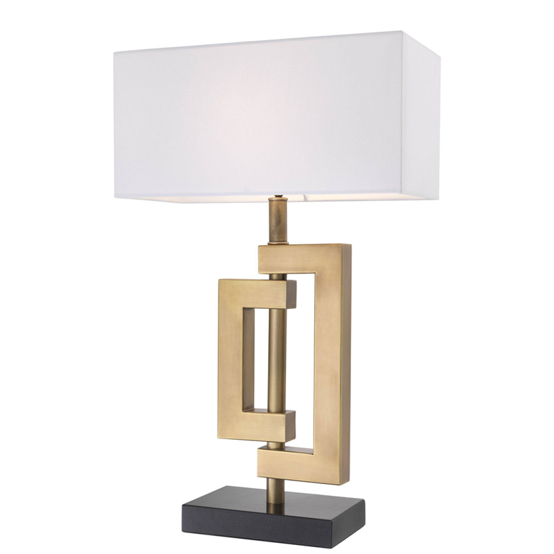 Настольная лампа Eichholtz Table Lamp Leroux brass Белый Латунь Античная полированная Черный в Ульяновске | Loft Concept 