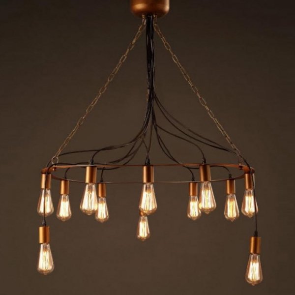 Люстра Blood Wire Chandelier Black 12 Золотой Черный в Ульяновске | Loft Concept 