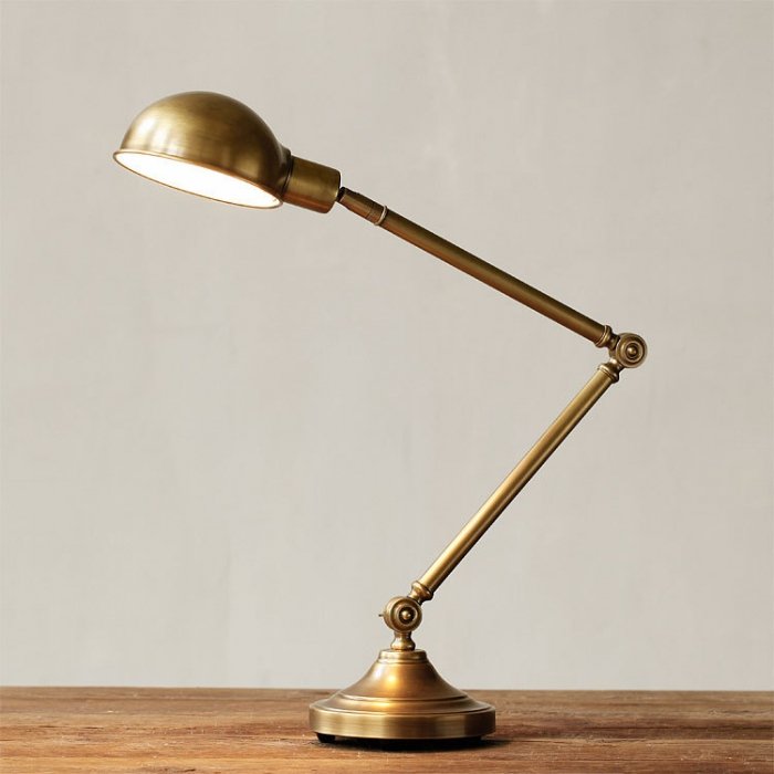 Настольная лампа Brass Vintage Loft Table Lamp Латунь в Ульяновске | Loft Concept 