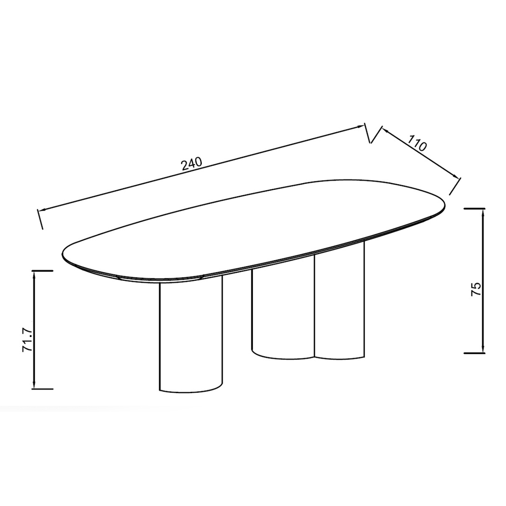 Стол обеденный мраморный с колоннами Marble Column Table в Ульяновске