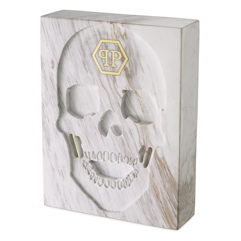 Статуэтка Philipp Plein Marble Skull book Белый Мрамор Bianco в Ульяновске | Loft Concept 