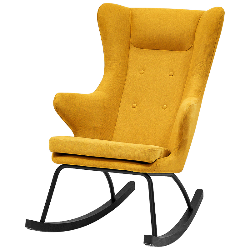 Rocking chair DORIA YELLOW Кресло-Качалка Желтое Желтый Черный в Ульяновске | Loft Concept 