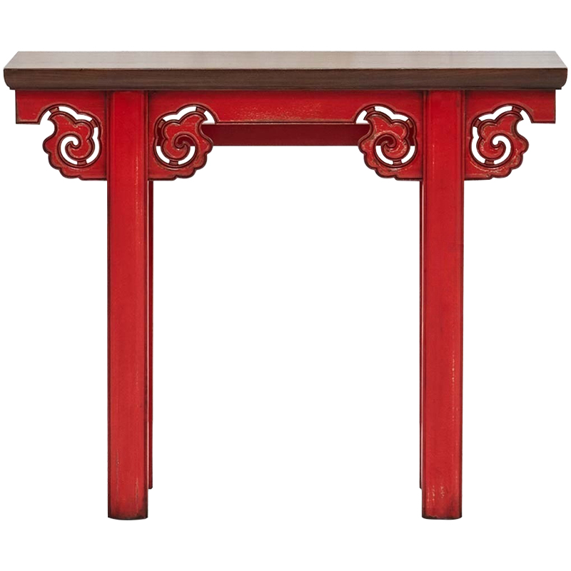 Деревянная консоль в китайском стиле красная Tang Console Table Красный Коричневый в Ульяновске | Loft Concept 