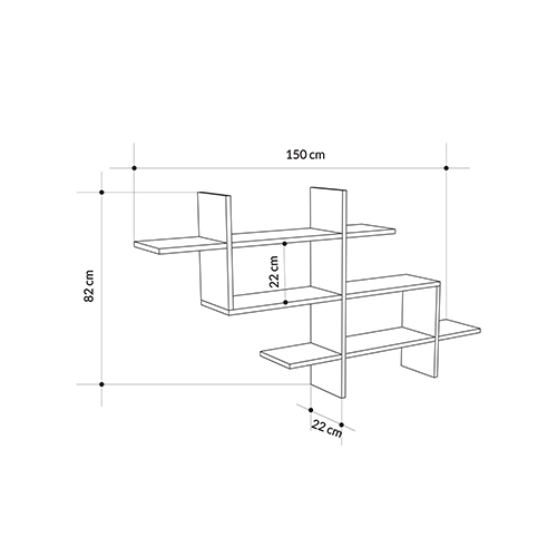 Полка фигурная подвесная цвета антрацит HALIC BOOKCASE ANTHRACITE в Ульяновске