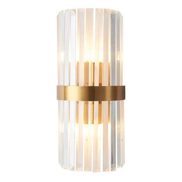 Бра Odeon Clear Glass Gold metal Wall Lamp Прозрачный Латунь в Ульяновске | Loft Concept 