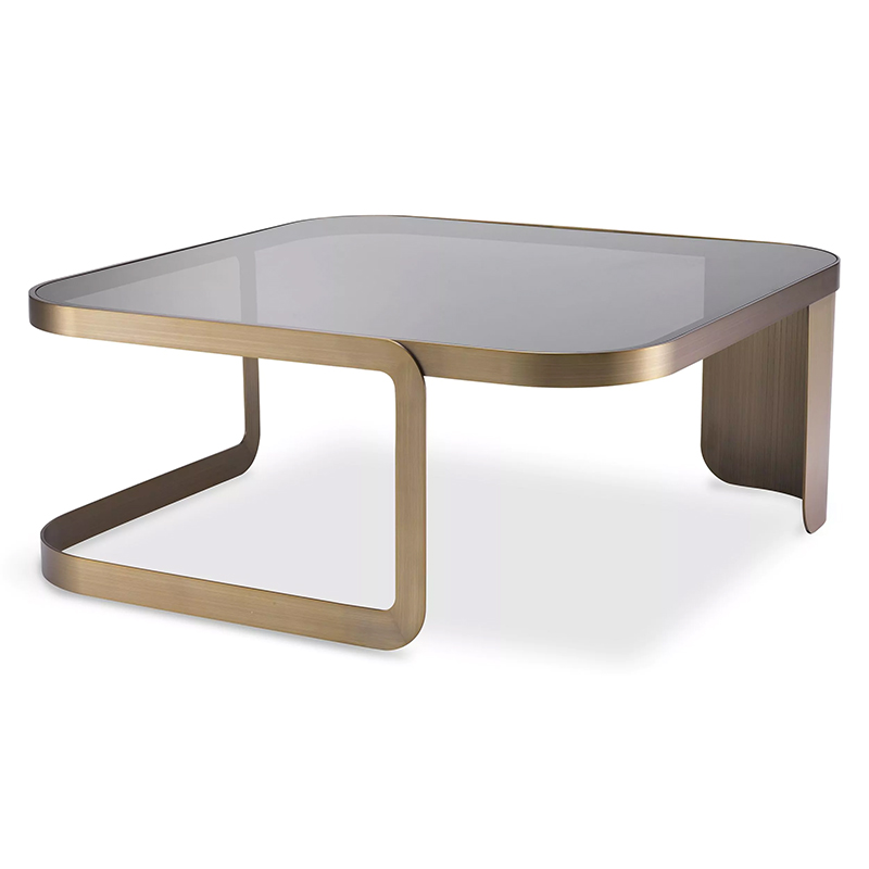 Кофейный стол Eichholtz Coffee Table Numa Стекло Смок Латунь в Ульяновске | Loft Concept 