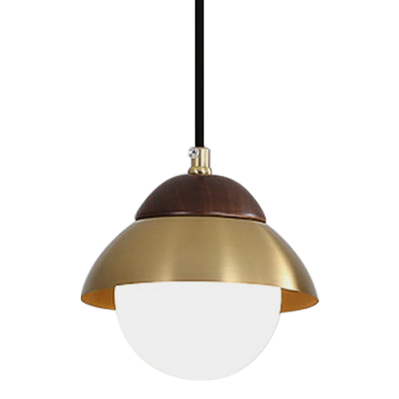 Подвесной светильник Roch Pendant Wooden Eco Light Коричневый Латунь в Ульяновске | Loft Concept 