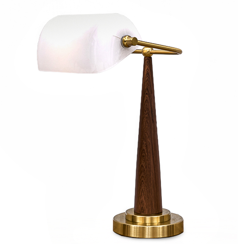 Настольная лампа Ziani Table lamp Белый Коричневый Латунь в Ульяновске | Loft Concept 