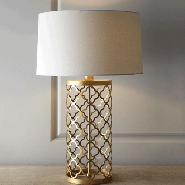 Настольная лампа Regina-Andrew Design Quatrefoil Drum Lamp Латунь в Ульяновске | Loft Concept 