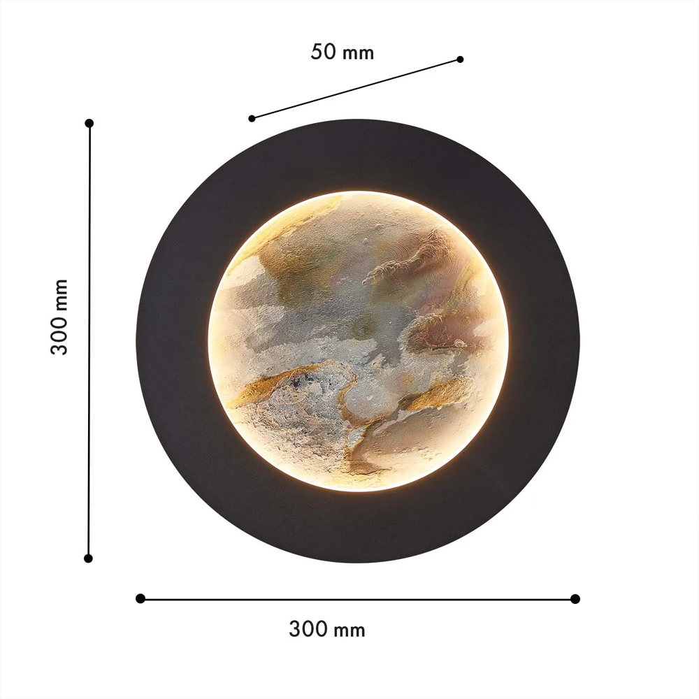 Бра в форме диска черного цвета Borders of Black в Ульяновске