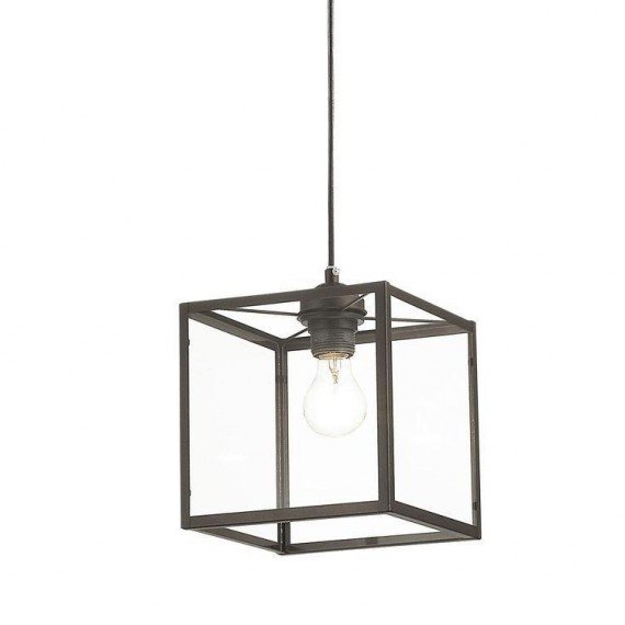 Подвесной светильник Loft Industrial Ortogonal Pendant Cube Brown Прозрачное Стекло Коричневый в Ульяновске | Loft Concept 