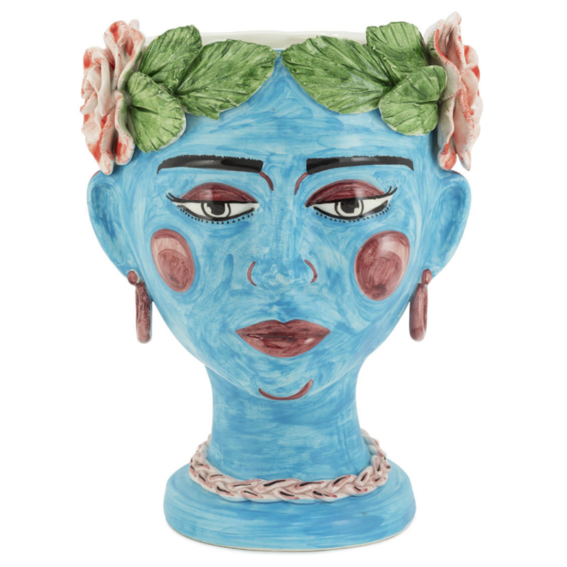 Ваза VASE HEAD SELVA COLOR Light blue Винтажный голубой Зеленый в Ульяновске | Loft Concept 