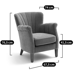 Кресло велюровое на ножках из массива ясеня Jessie Armchair в Ульяновске