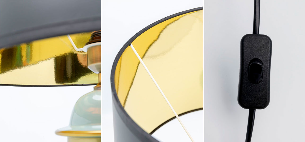 Настольная лампа с черным абажуром Red sun - фото №2