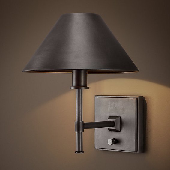 Бра RH Petite Candlestick SCONCE Aged steel Графит в Ульяновске | Loft Concept 