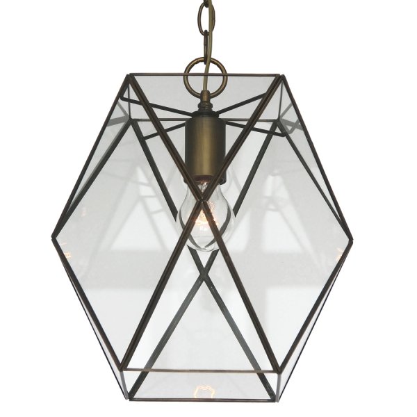 Подвесной светильник Rombius Pendant I clear glass Латунь Античная полированная в Ульяновске | Loft Concept 