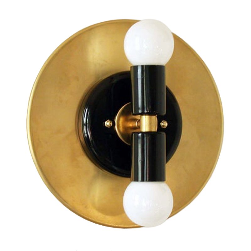 Modern Wall Double Sconce Gold Black Глянцевое золото Черный в Ульяновске | Loft Concept 