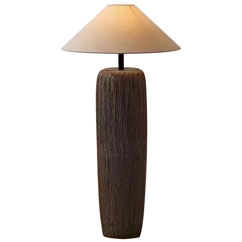 Торшер Coffey Lampshade Floor Lamp Бежевый Коричневый в Ульяновске | Loft Concept 