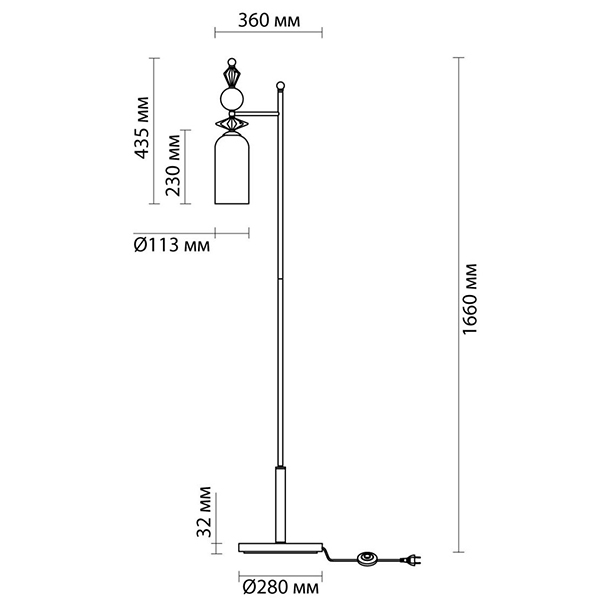 Торшер Iris Glass Floor lamp Candy chrome в Ульяновске