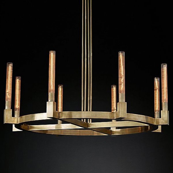 Люстра RH CANELLE Round Chandelier 8 Modern Brass Латунь в Ульяновске | Loft Concept 