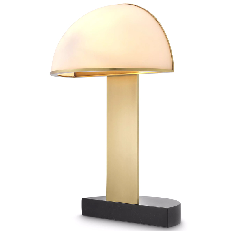 Настольная лампа Eichholtz Table Lamp Archer Белое матовое стекло Латунь Черный в Ульяновске | Loft Concept 