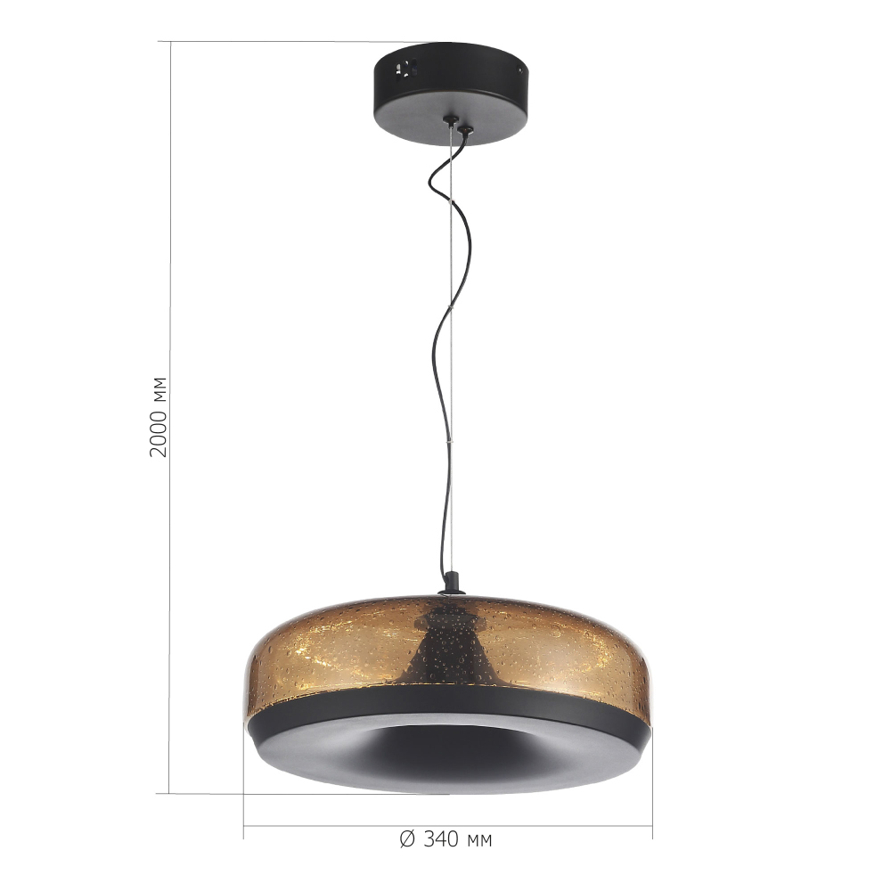 Подвесной светильник с стеклянным плафоном LED 42W 3000K Glass Textured Lampshade в Ульяновске