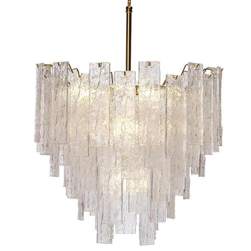 Люстра Dorit Textured Glass Rectangular Chandelier Золотой в Ульяновске | Loft Concept 