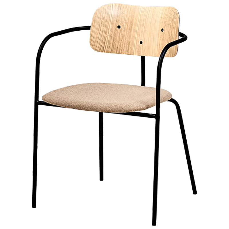 Стул Pilar Loft Stool beige Черный Бежевый Древесина в Ульяновске | Loft Concept 