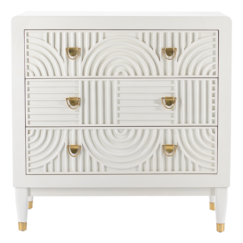 Комод с 3-мя ящиками Seymour Chest Of Drawers white Белый Белый Латунь в Ульяновске | Loft Concept 