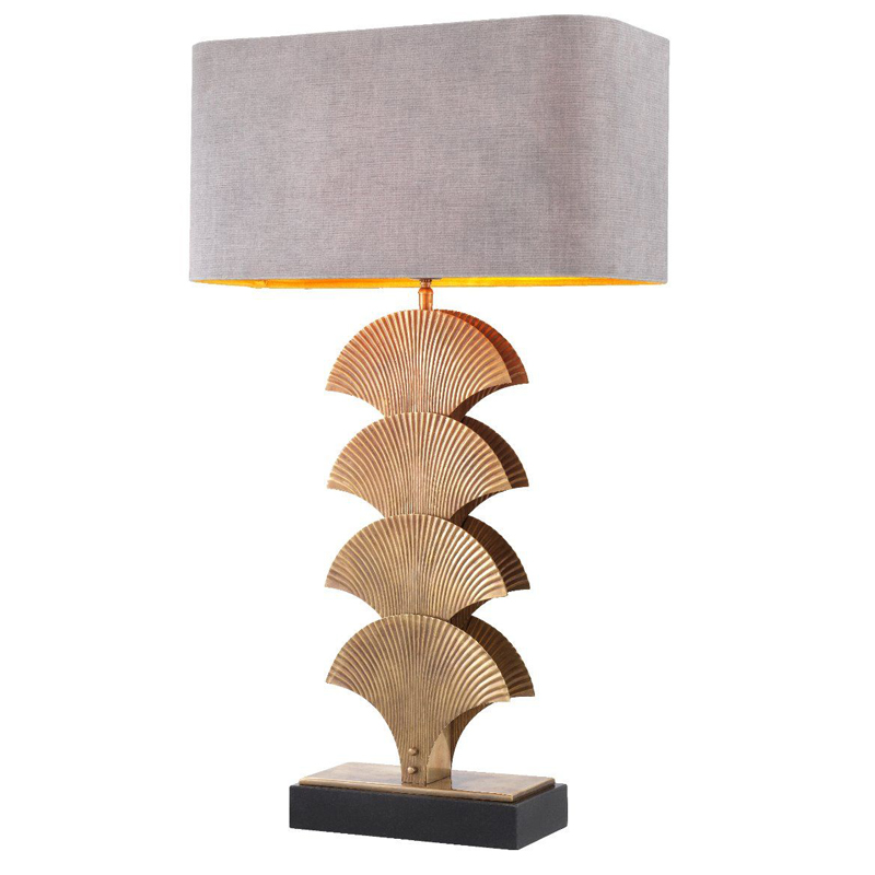 Настольная лампа Eichholtz Table Lamp Iris Черный Винтажная латунь Серый в Ульяновске | Loft Concept 