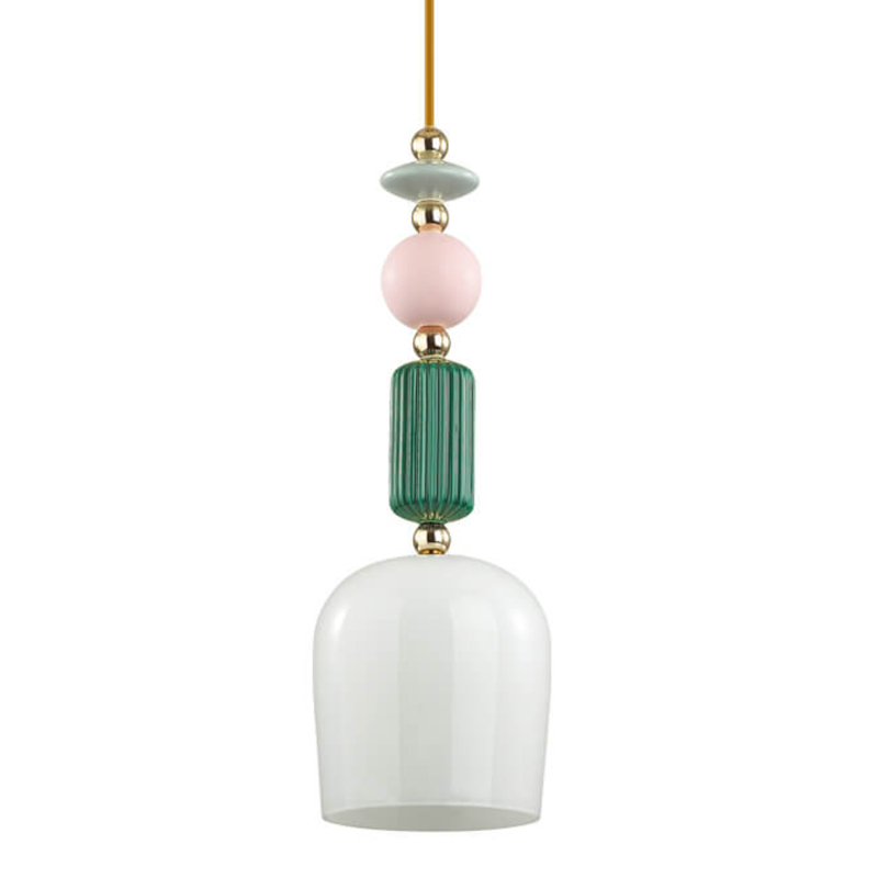 Подвесной светильник Iris hanging lamp candy green Белое матовое стекло Розовый пастельный Зеленый в Ульяновске | Loft Concept 