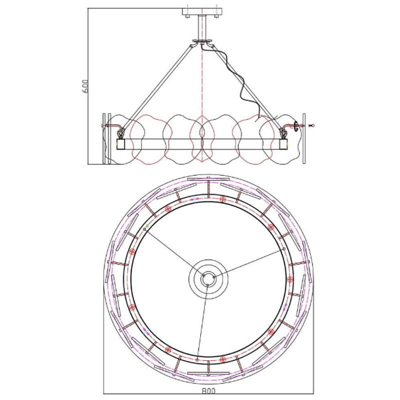 Люстра Мрамор Lucretia Marble Round Chandelier 80 см в Ульяновске