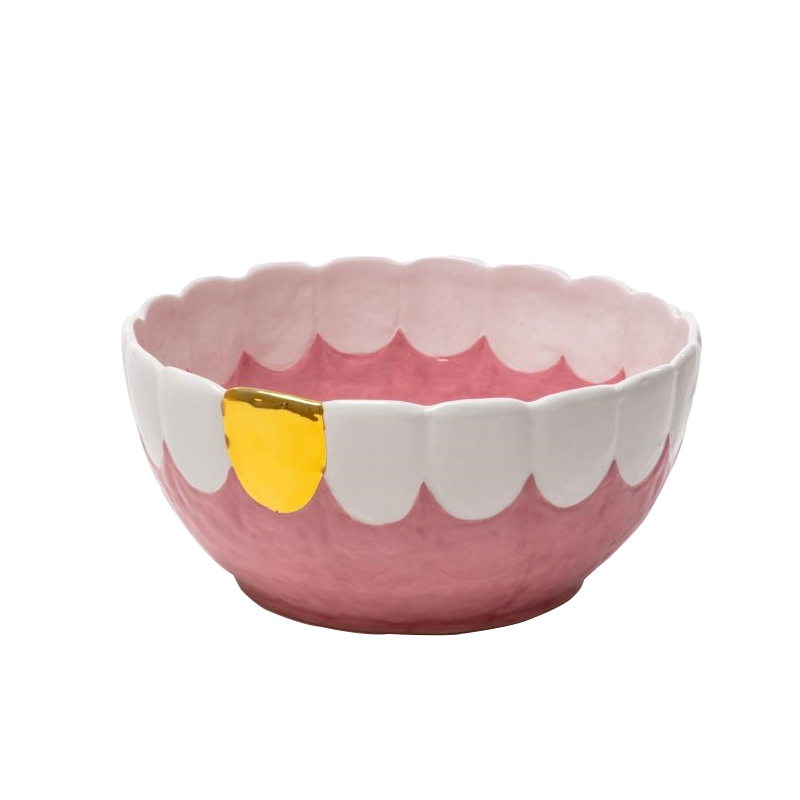 Блюдо Seletti Toothy Frootie Золотой Розовый Белый в Ульяновске | Loft Concept 