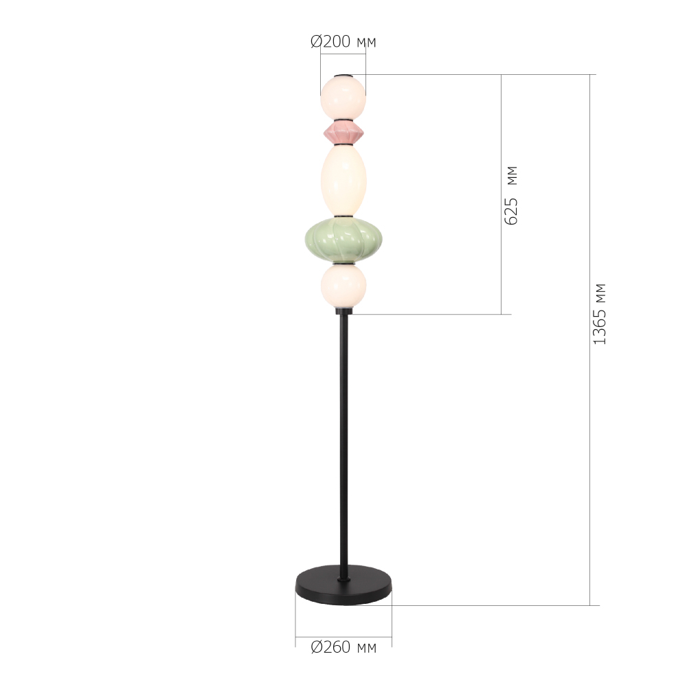 Торшер с фигурными керамическими элементами Fragrant Light в Ульяновске