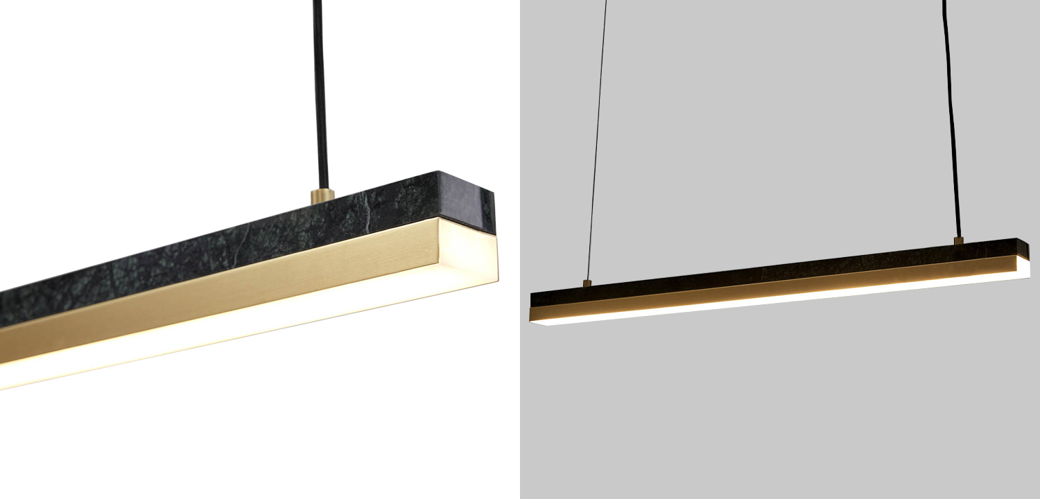 Линейный подвесной светильник Dominik Marble Linear Hanging Lamp - фото