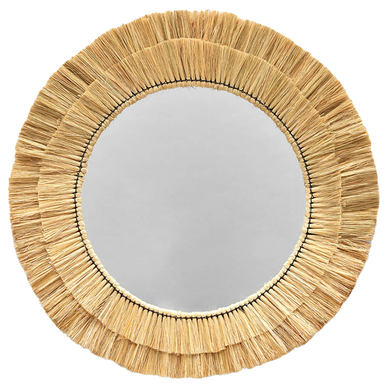 Круглое зеркало с плетеной рамой Jyoti Wicker Mirror Древесина Зеркало в Ульяновске | Loft Concept 