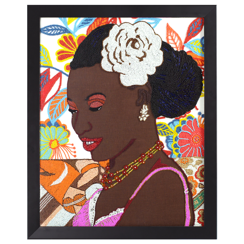 Картина ручная вышивка бисером Portrait of Mnonja with Flower in Her Hair Мульти Картина ручная вышивка бисером Portrait of Mnonja with Flower in Her Hair Мульти в Ульяновске | Loft Concept