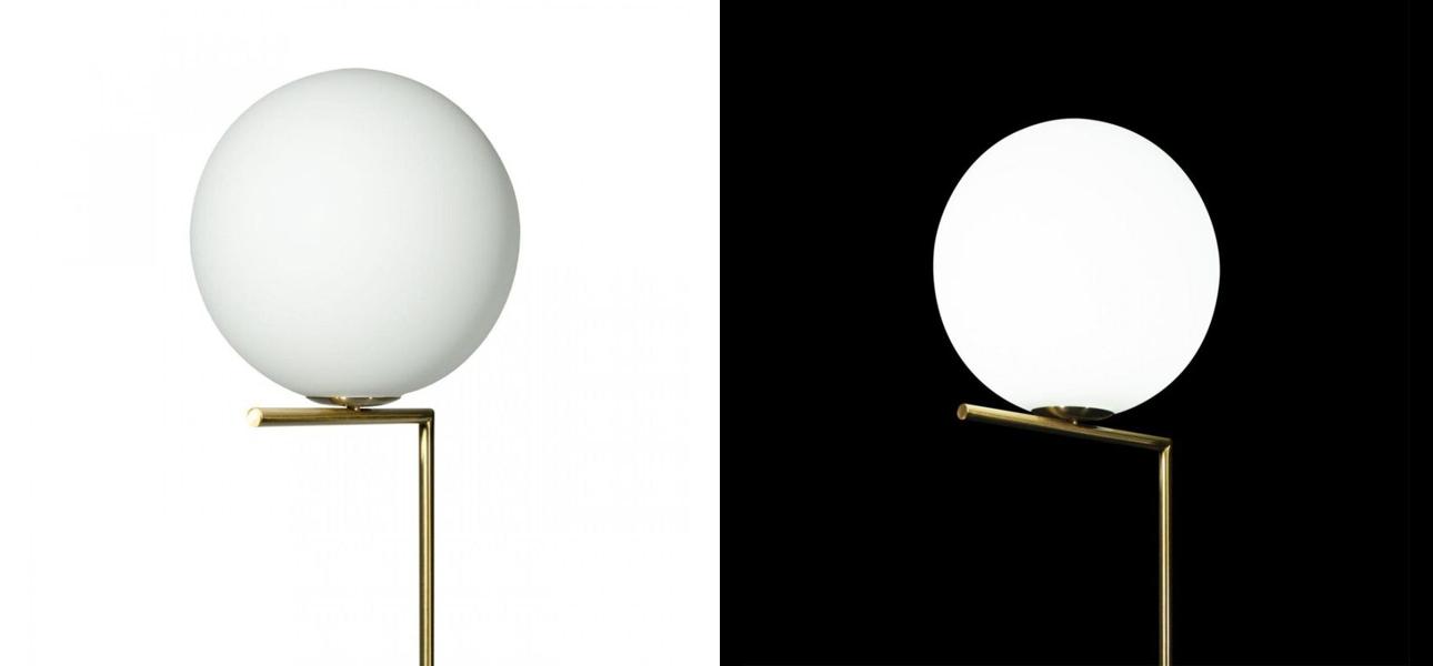 Торшер Flos IC Lights Gold c мраморным основанием - фото