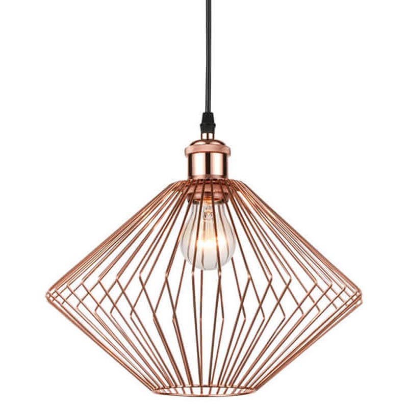 Подвесной светильник Loft Wire Cage pink gold Розовое золото Черный в Ульяновске | Loft Concept 