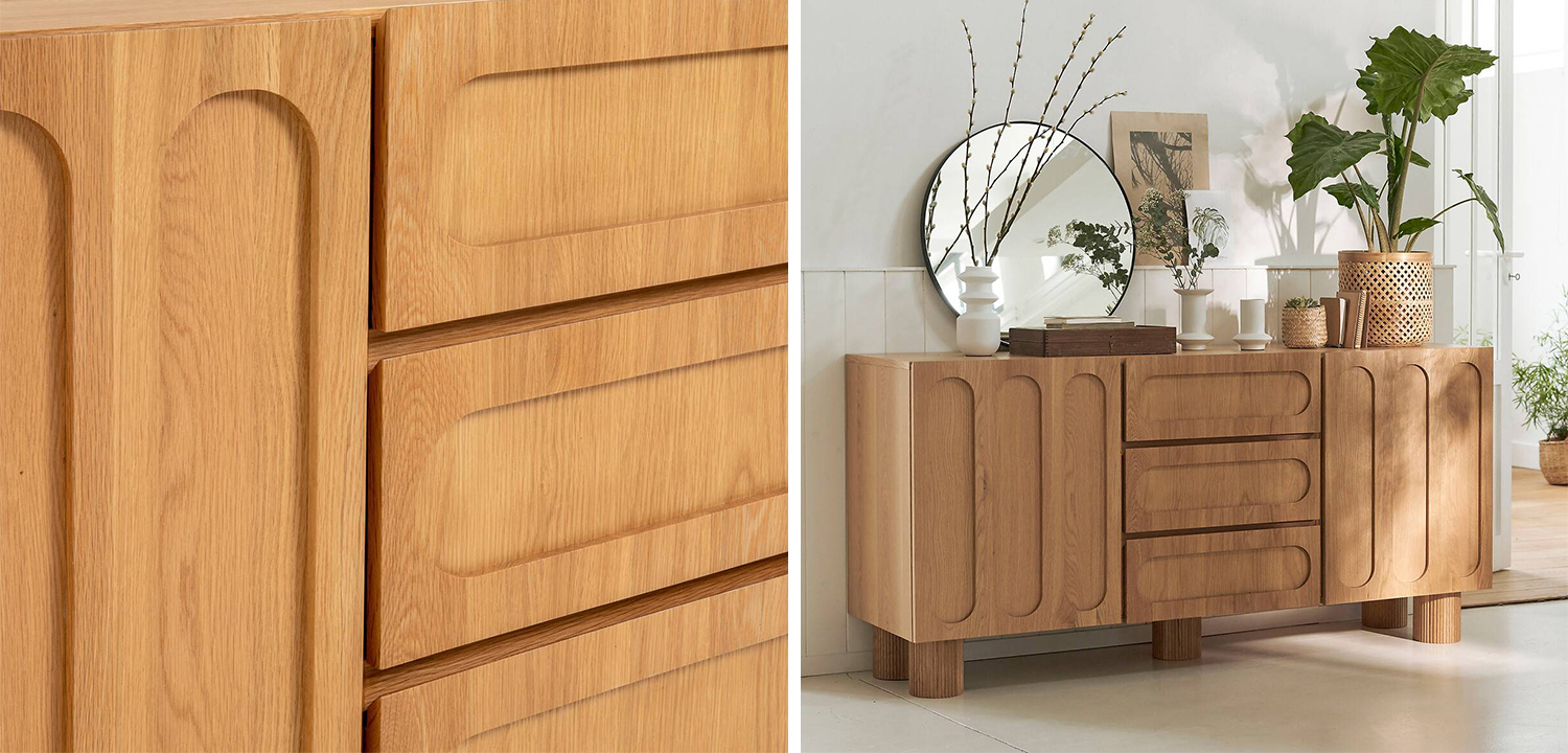 Комод Jakob Oak Chest of Drawers из массива дуба с 3-мя ящиками и 2-мя дверцами - фото №1