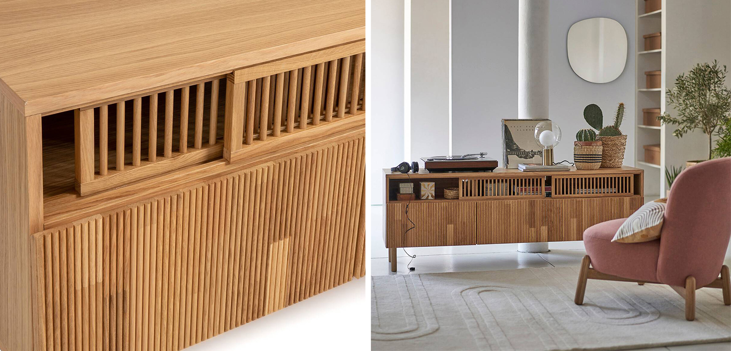 TV-тумба в современном скандинавском стиле Gutter and Lattice - фото