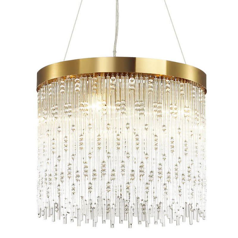 Люстра Hailstorm Rain Kerri Chandelier gold 45 Прозрачный (Transparent) Золотой в Ульяновске | Loft Concept 