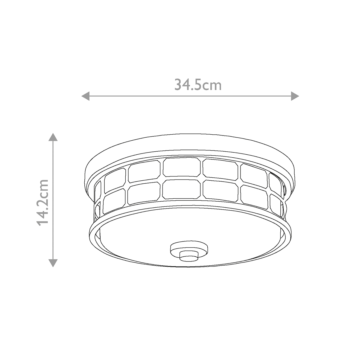 Потолочный светильник для ванных комнат цвета латунь в виде металлической клетки с геометрическими узорами Quoizel в Ульяновске