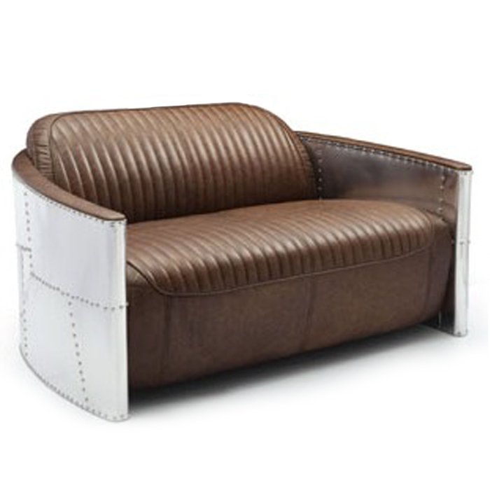 Диван Aviator Sofa 2 seat Белый Черный Коричневый в Ульяновске | Loft Concept 