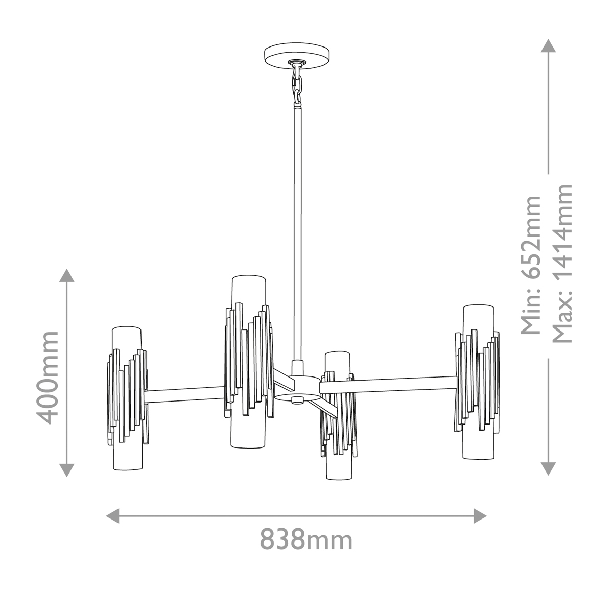 Люстра цвета латунь с 4-мя матовыми цилиндрическими плафонами Elstead Lighting в Ульяновске