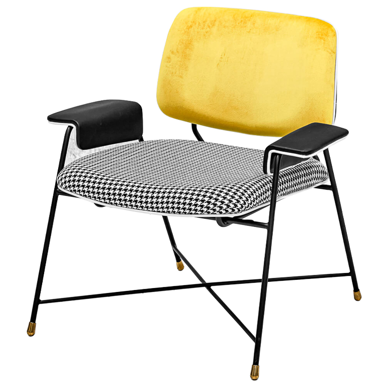 Кресло Bagot Chair Yellow Черно-белый Желтый в Ульяновске | Loft Concept 