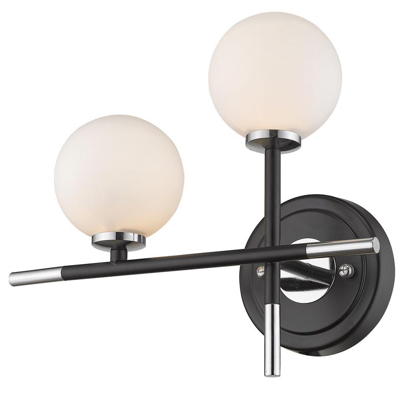 Бра Galant Sconce silver left Серебряный Черный Белое матовое стекло Бра Galant Sconce silver left Серебряный Черный Белое матовое стекло в Ульяновске | Loft Concept