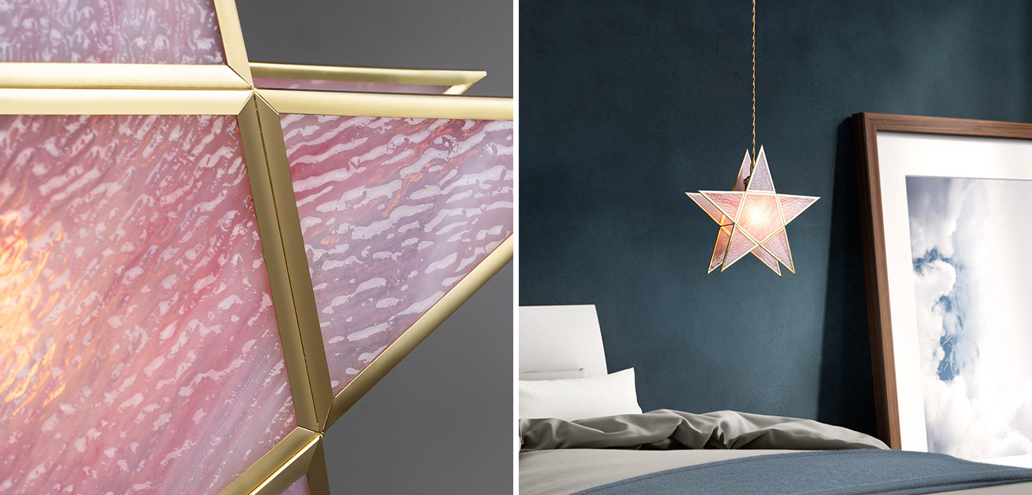 Подвесной светильник Star Pink Glass Hanging Light - фото